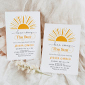 Hier komt het baby shower van de zon kaart