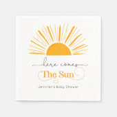 Hier komt het baby shower van de zon servet (Voorkant)