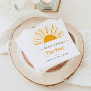 Hier komt het baby shower van de zon servet