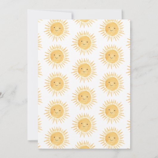 Hier komt het Baby shower van de zonneger Kaart (Achterkant)