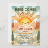 Hier komt het Baby shower van de Zonnezonne-instal Kaart (Voorkant)