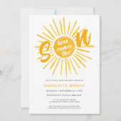 Hier komt het Baby shower van de Zonnezonne-instal Kaart (Voorkant)