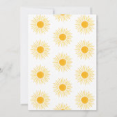 Hier komt het Baby shower van de Zonnezonne-instal Kaart (Achterkant)