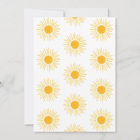 Hier komt het Baby shower van de Zonnezonne-instal Kaart (Achterkant)