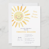 Hier komt het Baby shower van de Zonnezonne-instal Kaart (Voorkant)