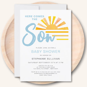 Hier komt het Baby shower van de Zonnezonne-instal Kaart