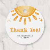 Hier komt het Baby shower van de zoon Bedankjes Labels (Achterkant)