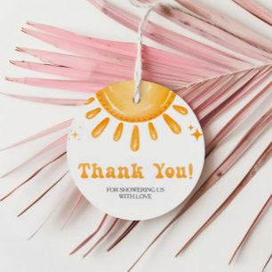 Hier komt het Baby shower van de zoon Bedankjes Labels