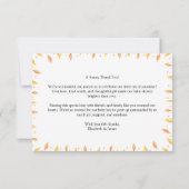 Hier komt het Baby shower van de Zoon dank u kaart (Achterkant)