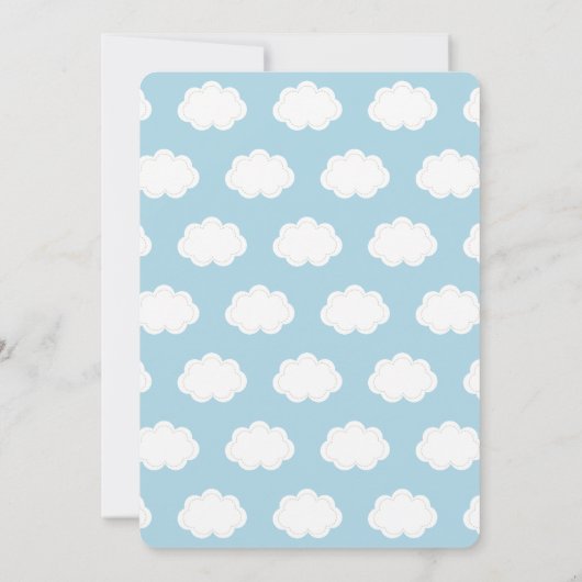 Hier komt het Baby shower van de Zoon die Zoneugen Kaart (Achterkant)