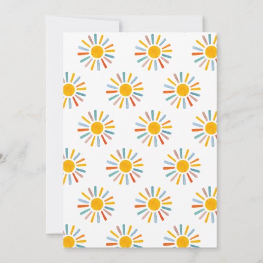 Hier komt het Baby shower van de zoon Kaart (Achterkant)