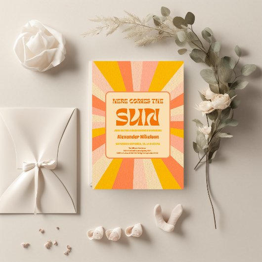 Hier komt het Baby shower van de zoon Kaart