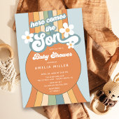 Hier komt het Baby shower van de zoon Kaart