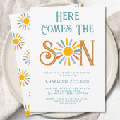 Hier komt het Baby shower van de zoon Kaart