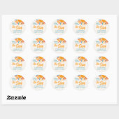 Hier komt het Baby shower van de zoon Ronde Sticker (Vel)