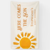 Hier komt het Baby shower van de zoon Spandoek (Verticaal)