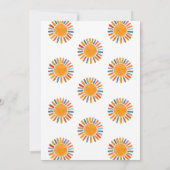 Hier komt het Baby shower van Son Sunshine Kaart (Achterkant)