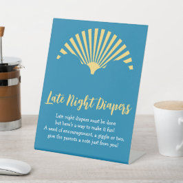 Hier komt het baby-spel het Sun-Baby shower Reclamebord Met Voetstuk