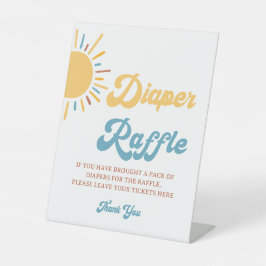 Hier komt het bord van de Son Diaper Raffle Reclamebord Met Voetstuk