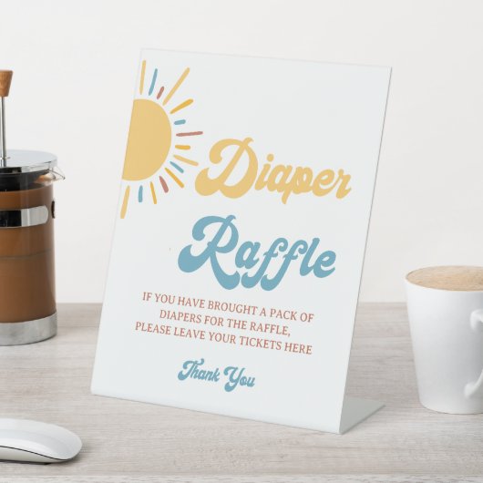 Hier komt het bord van de Son Diaper Raffle Reclamebord Met Voetstuk (Insitu)