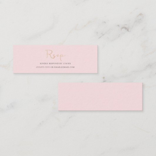 Hier komt het bride rsvp tussenvoegsel mini visitekaartje (Voorkant / Achterkant)