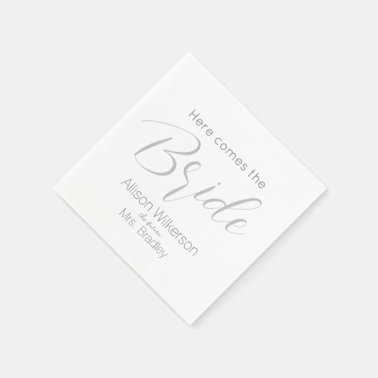 Hier komt het Bride Script Vrijgezellenfeest Servet (Hoek)