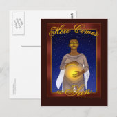 Hier komt het Briefkaart van de zon (Voorkant / Achterkant)