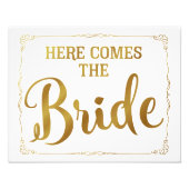 hier komt het bruidkoolgebaar goud . foto afdruk (Voorkant)