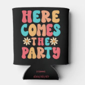 Hier Komt Het Feest Bruidsmeisje Hen Party Blikjeskoeler (Achterkant)