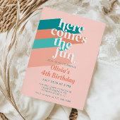 Hier komt het Fun Retro Boho Verjaardagsfeest Kaart