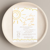 Hier komt het handgeschreven Baby shower van Son Kaart