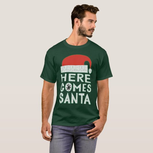 Hier komt het kerstfeestelijke T-shirt voor kerstf (Voorkant volledig)