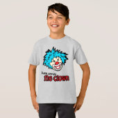 Hier komt het kinder t-shirt met de clown (Voorkant volledig)