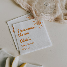 Hier komt het met de hand getekende Baby shower Servet