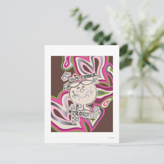 Hier komt het probleem | Achtergrond Neon Briefkaart (Staand voorkant)