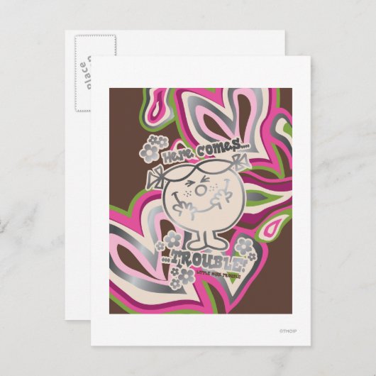 Hier komt het probleem | Achtergrond Neon Briefkaart (Voorkant / Achterkant)