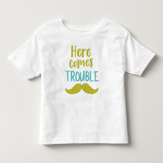 Hier komt het probleem, Mustache, Mustache Kinder Shirts (Voorkant)