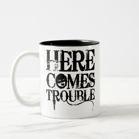 Hier komt het probleem tweekleurige koffiemok (Links)