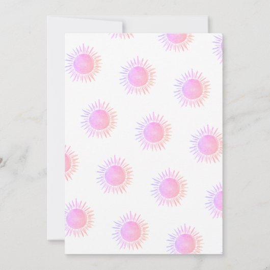 Hier komt het roze Baby shower Kaart (Achterkant)