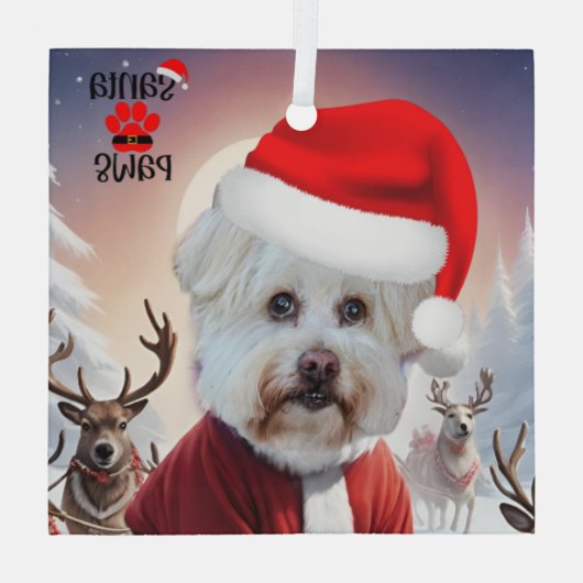 Hier komt het Santa Dog Ornament (Achterkant)