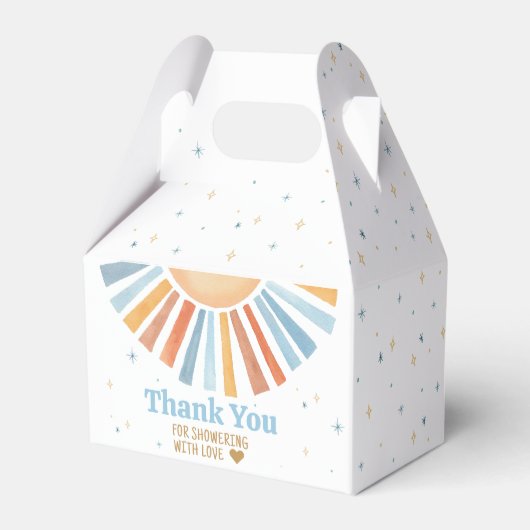 Hier komt het Son Baby shower Bedankdoosjes (Achterkant)