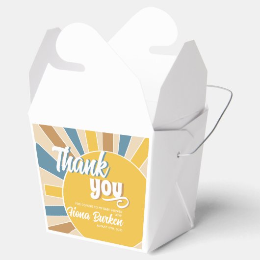 Hier komt het Son Baby shower Bedankdoosjes (Geopend)