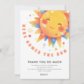 Hier komt het Son Baby shower bedankje Kaart (Voorkant)