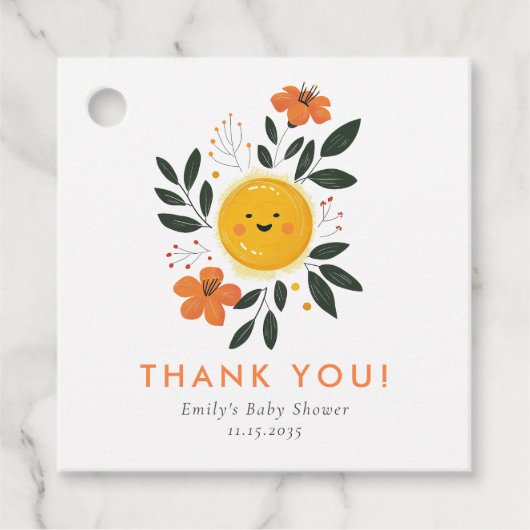 Hier komt het Son Baby shower Bedankjes Labels (Voorkant)