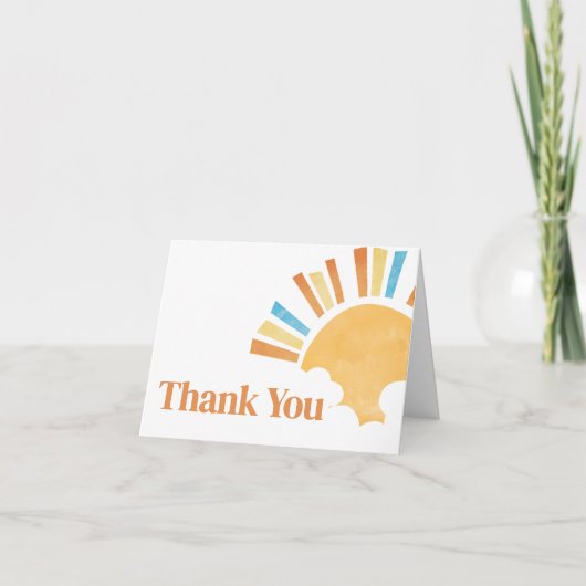 Hier komt het Son Baby shower Bedankkaart (Voorkant)