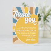 Hier komt het Son Baby shower Bedankkaart (Staand voorkant)