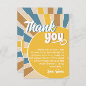 Hier komt het Son Baby shower Bedankkaart (Voorkant / Achterkant)