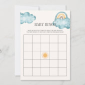 Hier komt het Son Baby shower Bingo spel Kaart (Voorkant)