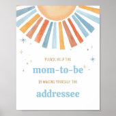 Hier komt het Son Baby shower Envelope Station Poster (Voorkant)