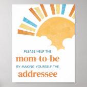 Hier komt het Son Baby shower Envelope Station Poster (Voorkant)